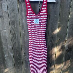 Shade & Shore Red and White Striped Coverup Dress